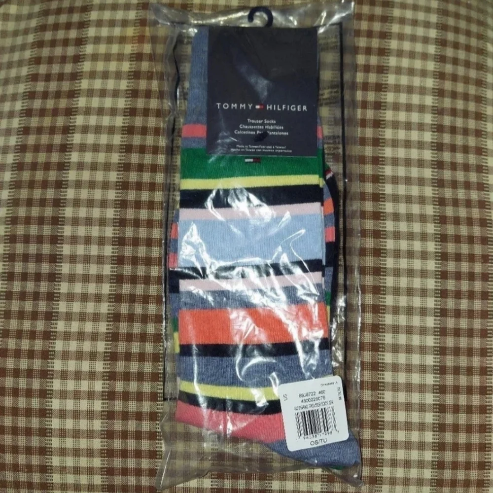 TOMMY HILFIGER Trouser Socks BLUE HEATHER MULTI MEN'S  Set of 2 OS BNWT